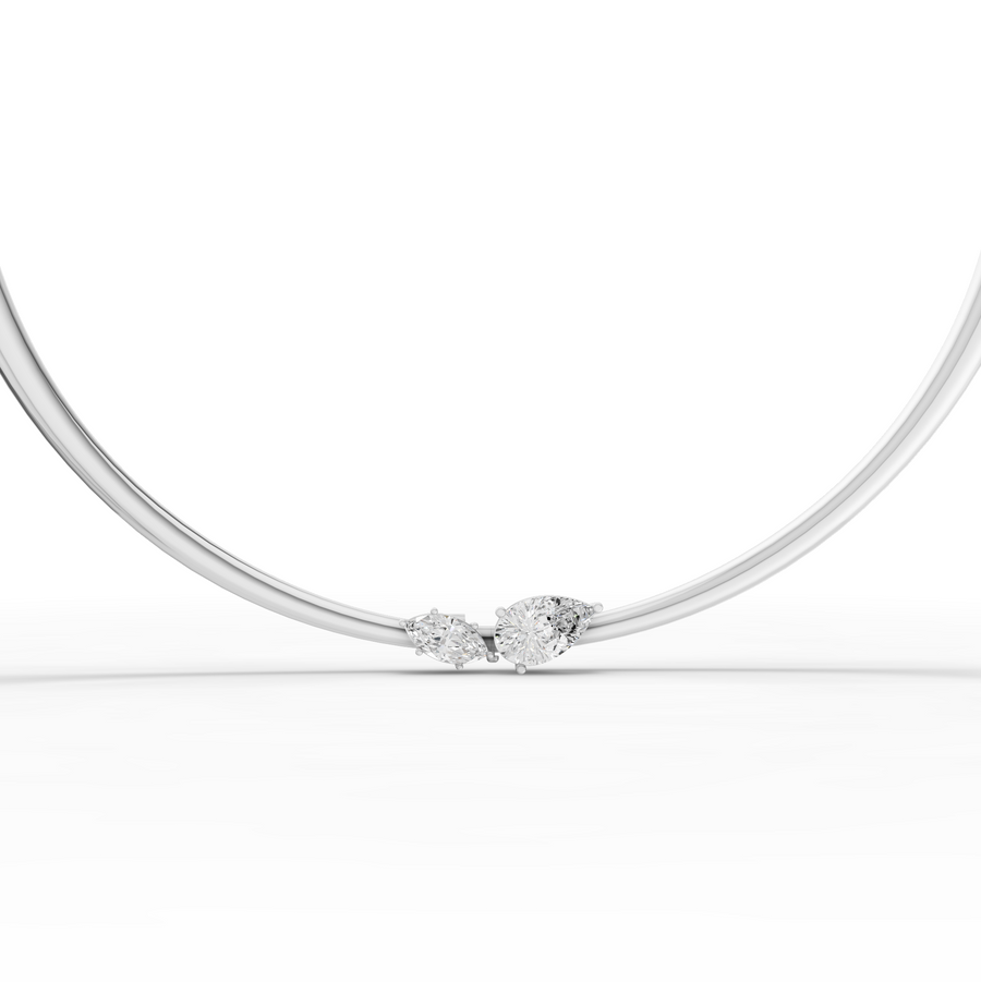 4 Ct Pear & Marquise Lab Diamond Two Stone Neklace