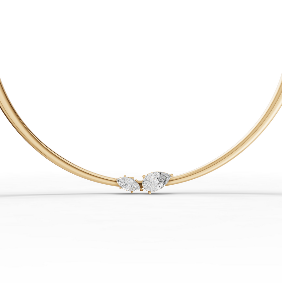 4 Ct Pear & Marquise Lab Diamond Two Stone Neklace