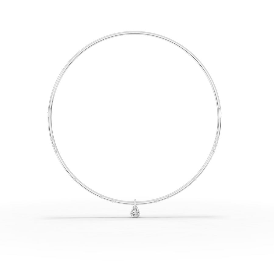 1.42 Ct Round Solitaire Pendant Collar Necklace