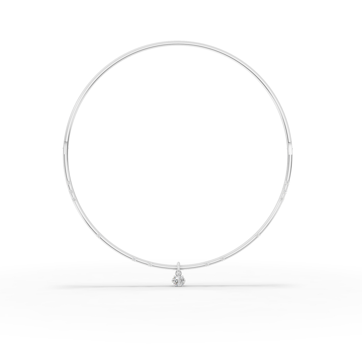 1.42 Ct Round Solitaire Pendant Collar Necklace