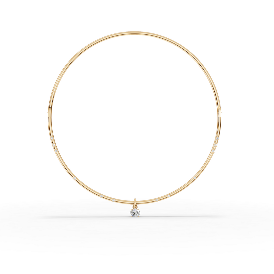 1.42 Ct Round Solitaire Pendant Collar Necklace