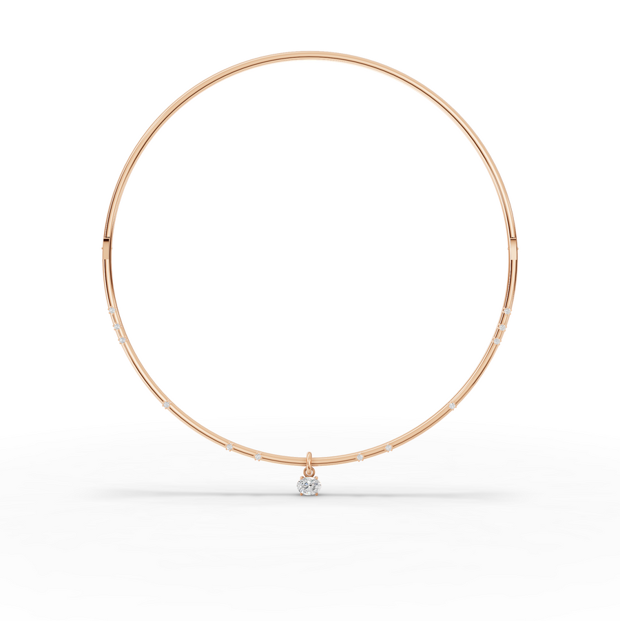 1.42 Ct Round Solitaire Pendant Collar Necklace