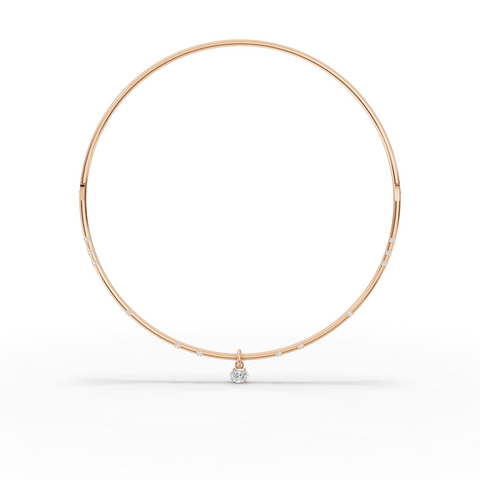 1.42 Ct Round Solitaire Pendant Collar Necklace