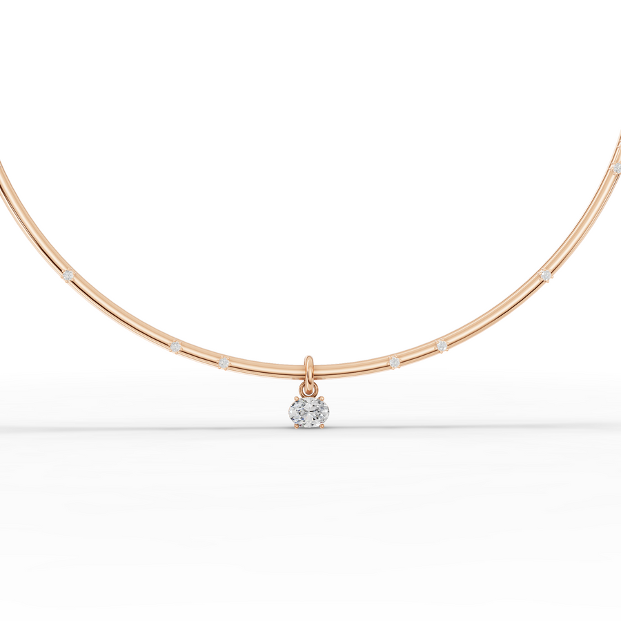 1.42 Ct Round Solitaire Pendant Collar Necklace
