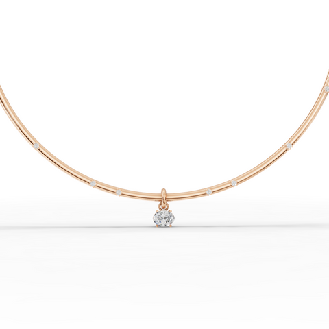 1.42 Ct Round Solitaire Pendant Collar Necklace