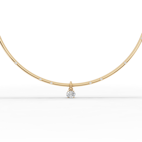 1.42 Ct Round Solitaire Pendant Collar Necklace