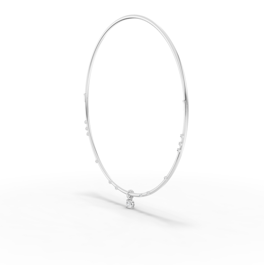 1.42 Ct Round Solitaire Pendant Collar Necklace