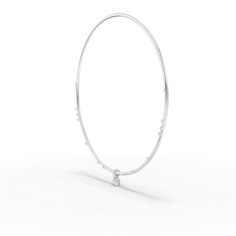 1.42 Ct Round Solitaire Pendant Collar Necklace
