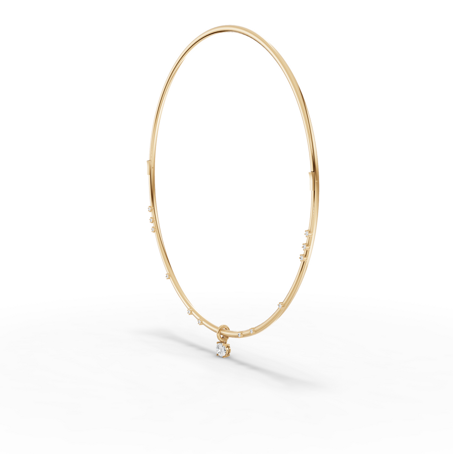 1.42 Ct Round Solitaire Pendant Collar Necklace