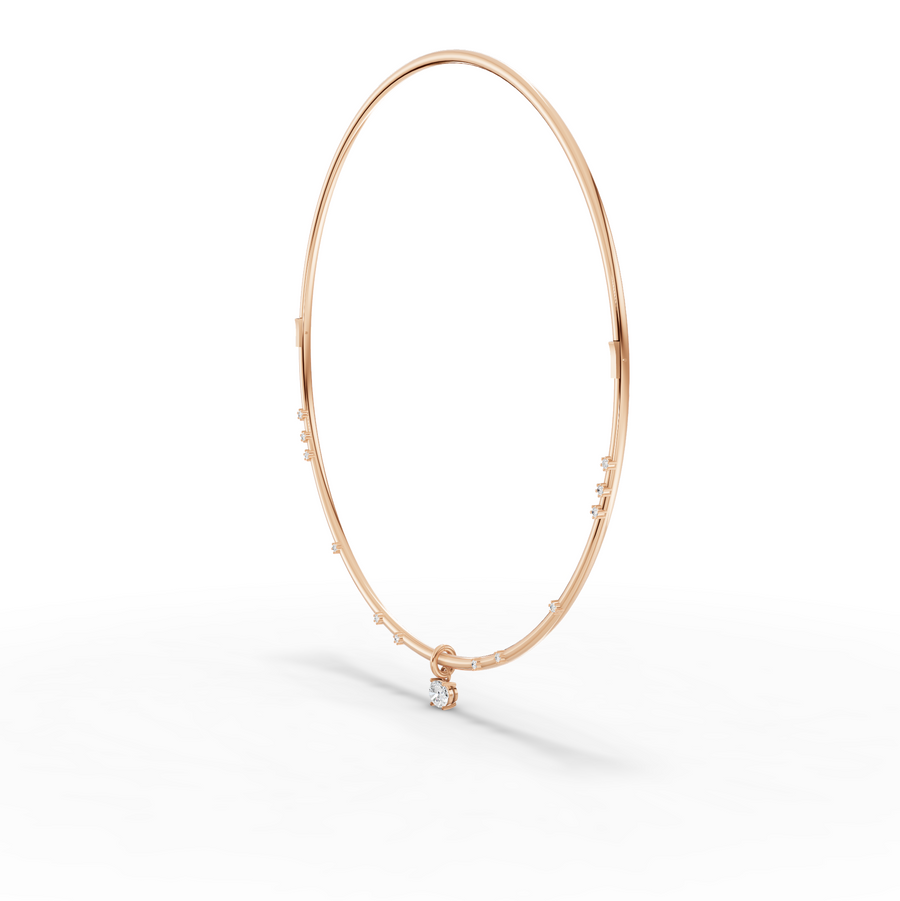 1.42 Ct Round Solitaire Pendant Collar Necklace