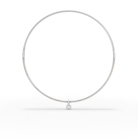 1.42 Ct Round Solitaire Pendant Collar Necklace