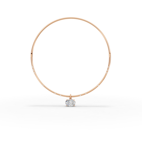 10.42 Ct Oval Solitaire Pendant Collar Necklace