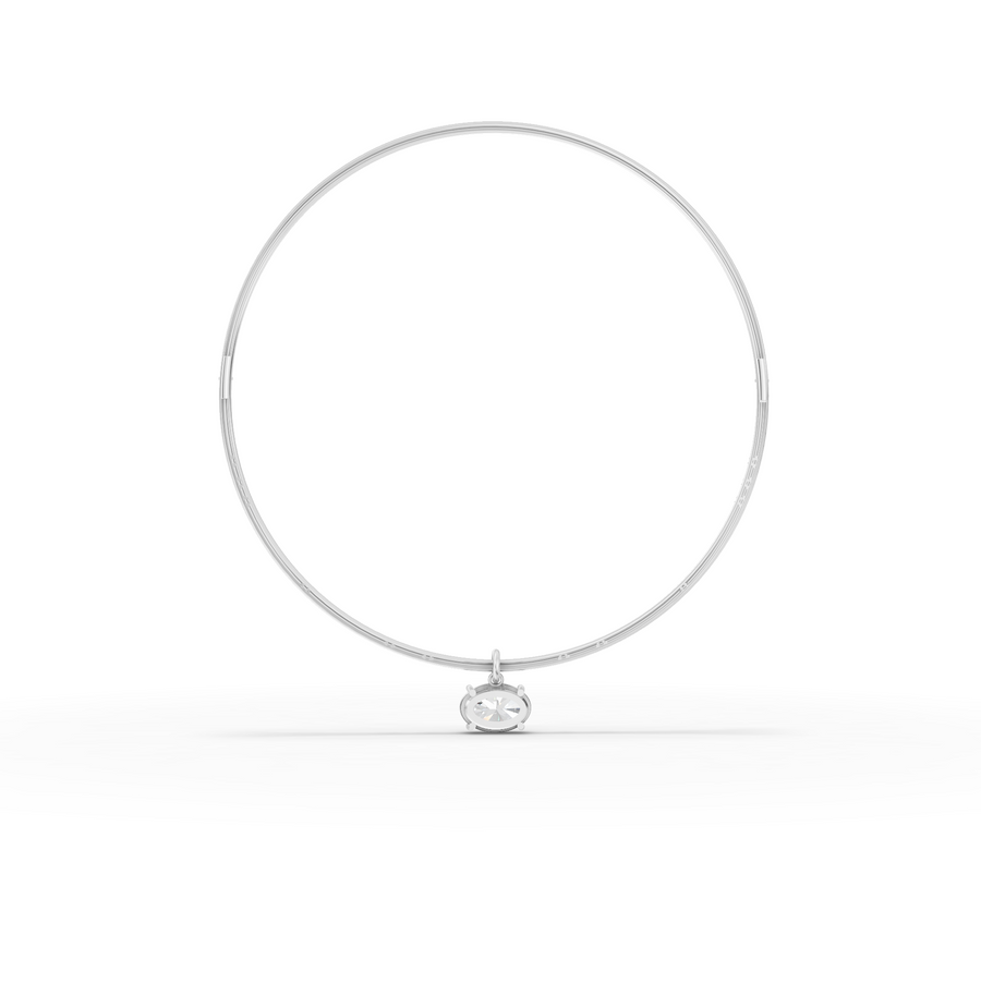 10.42 Ct Oval Solitaire Pendant Collar Necklace