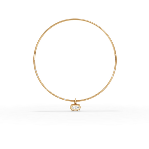 10.42 Ct Oval Solitaire Pendant Collar Necklace