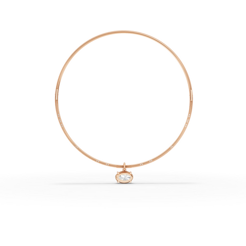 10.42 Ct Oval Solitaire Pendant Collar Necklace