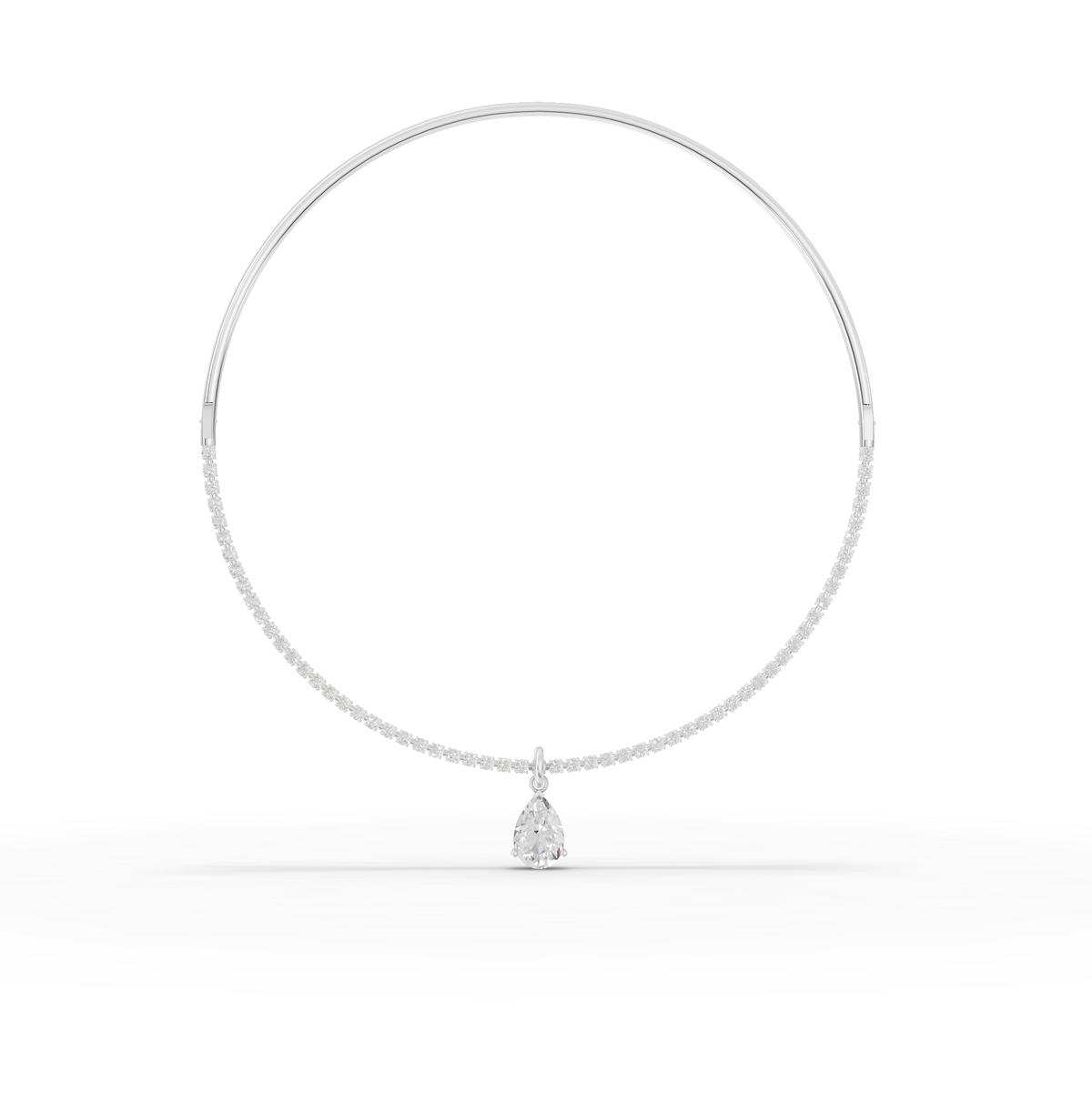 8.64 Ct Pear Solitaire Drop Collar Necklace