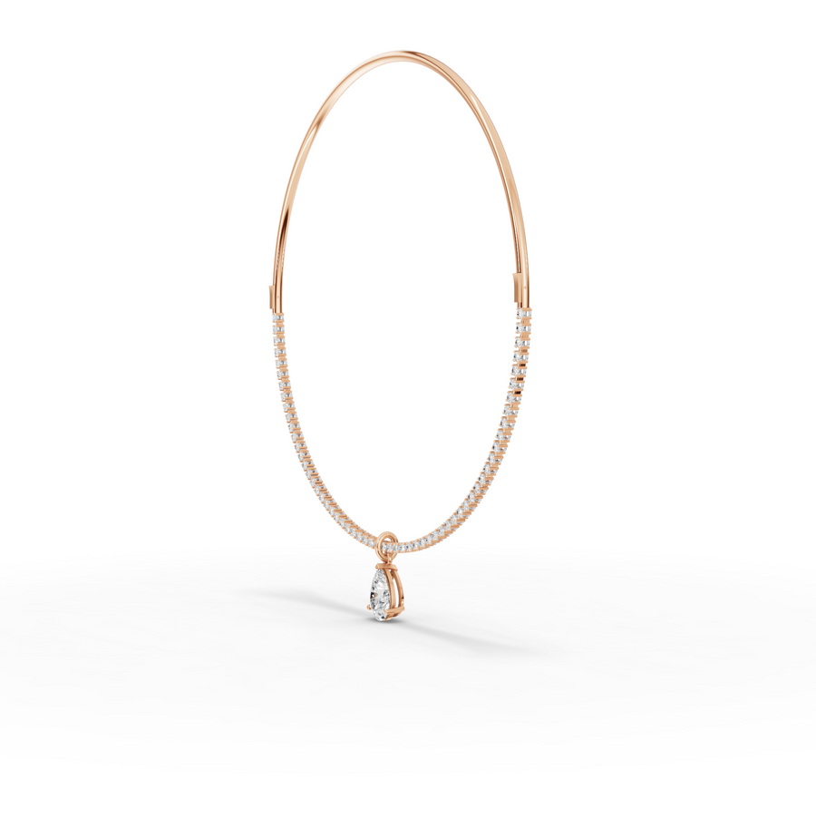 8.64 Ct Pear Solitaire Drop Collar Necklace