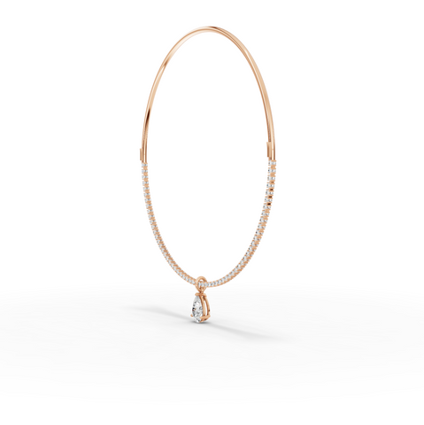 8.64 Ct Pear Solitaire Drop Collar Necklace
