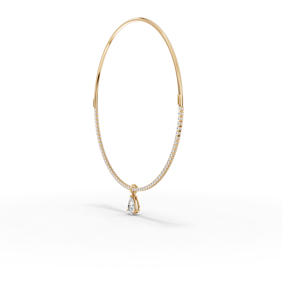 8.64 Ct Pear Solitaire Drop Collar Necklace