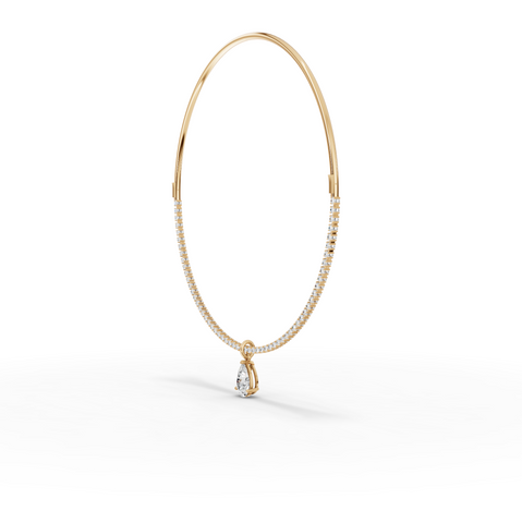 8.64 Ct Pear Solitaire Drop Collar Necklace