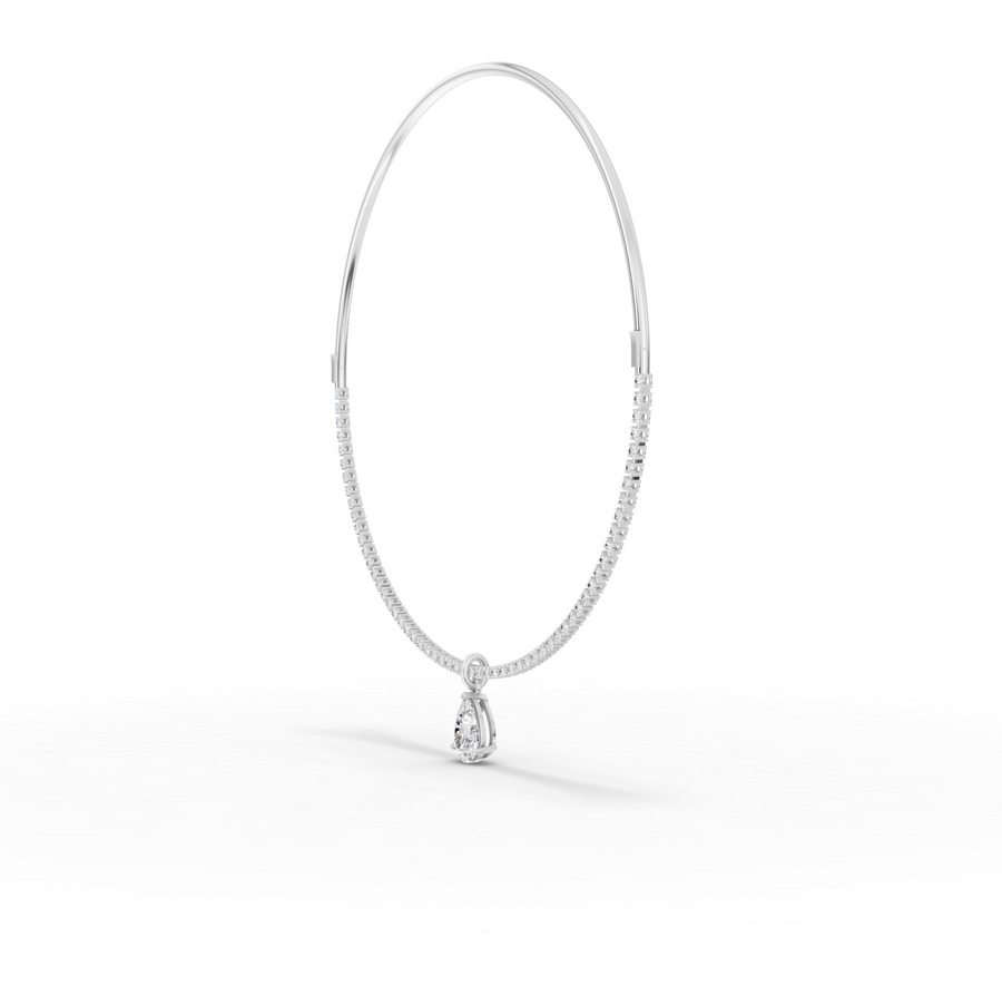 8.64 Ct Pear Solitaire Drop Collar Necklace