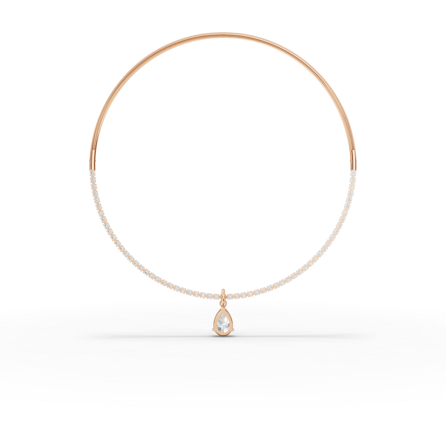 8.64 Ct Pear Solitaire Drop Collar Necklace