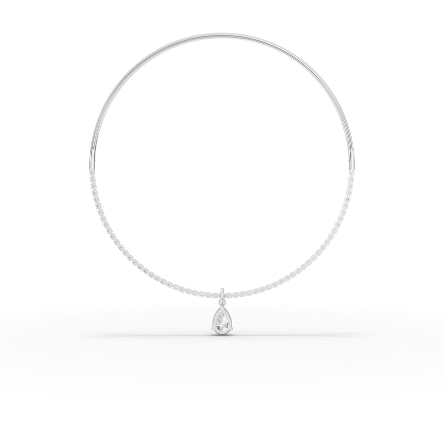 8.64 Ct Pear Solitaire Drop Collar Necklace
