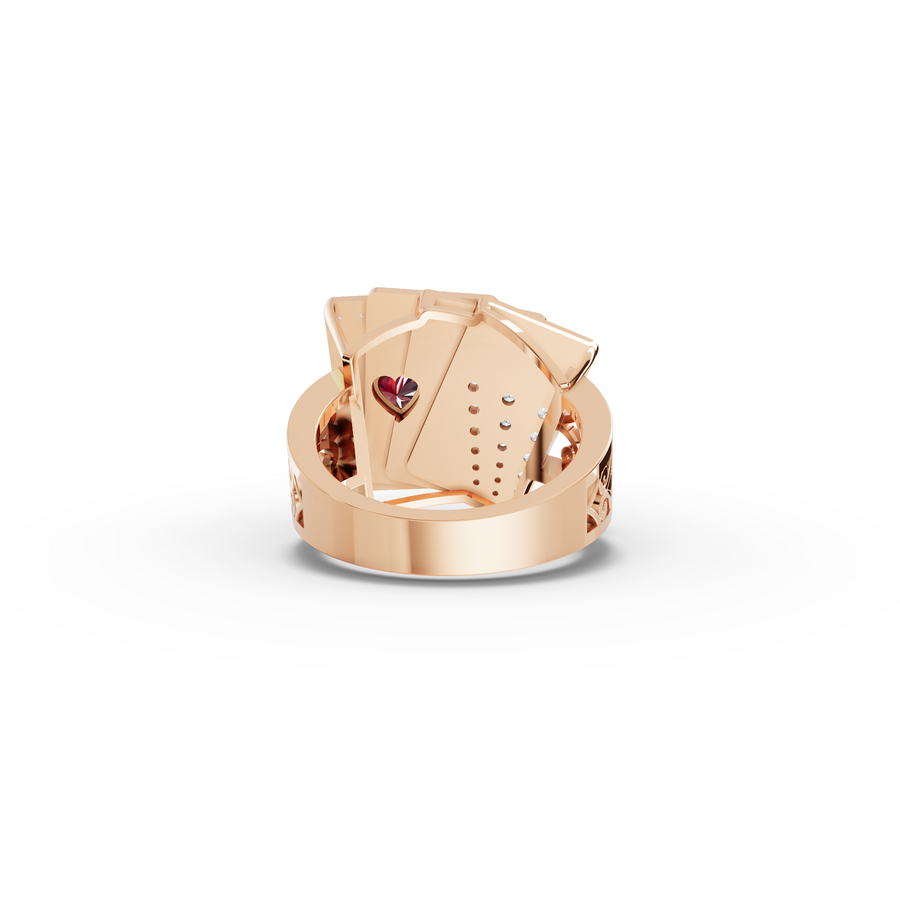 0.69 Ct Royal Flush Playing Cards Lab Grown Diamond Ring