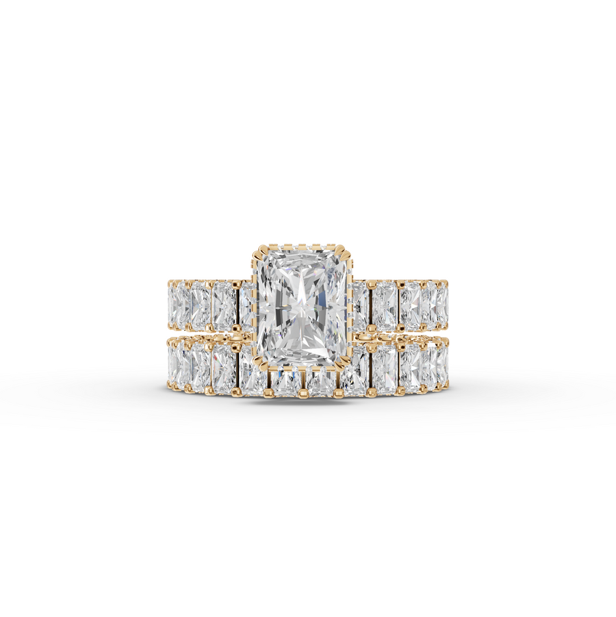 11.02 Ct Radiant Double Band Lab Grown Diamond Ring