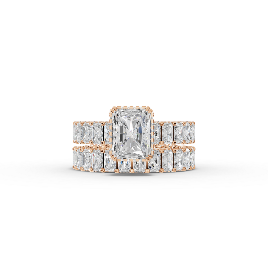 11.02 Ct Radiant Double Band Lab Grown Diamond Ring