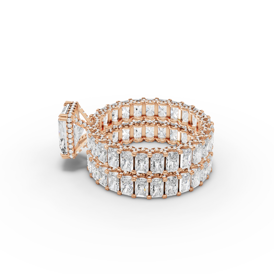 11.02 Ct Radiant Double Band Lab Grown Diamond Ring