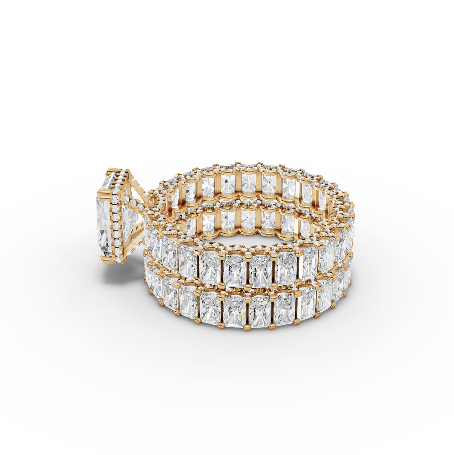 11.02 Ct Radiant Double Band Lab Grown Diamond Ring