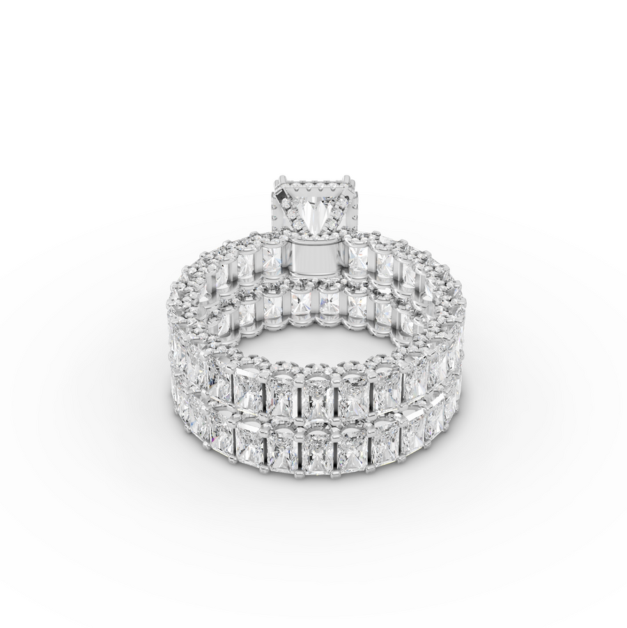 11.02 Ct Radiant Double Band Lab Grown Diamond Ring
