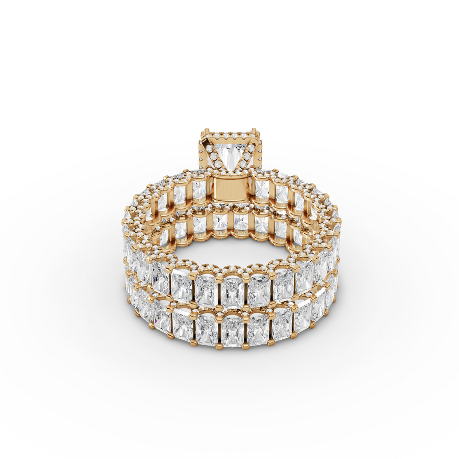 11.02 Ct Radiant Double Band Lab Grown Diamond Ring