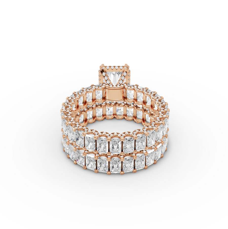11.02 Ct Radiant Double Band Lab Grown Diamond Ring