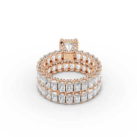 11.02 Ct Radiant Double Band Lab Grown Diamond Ring