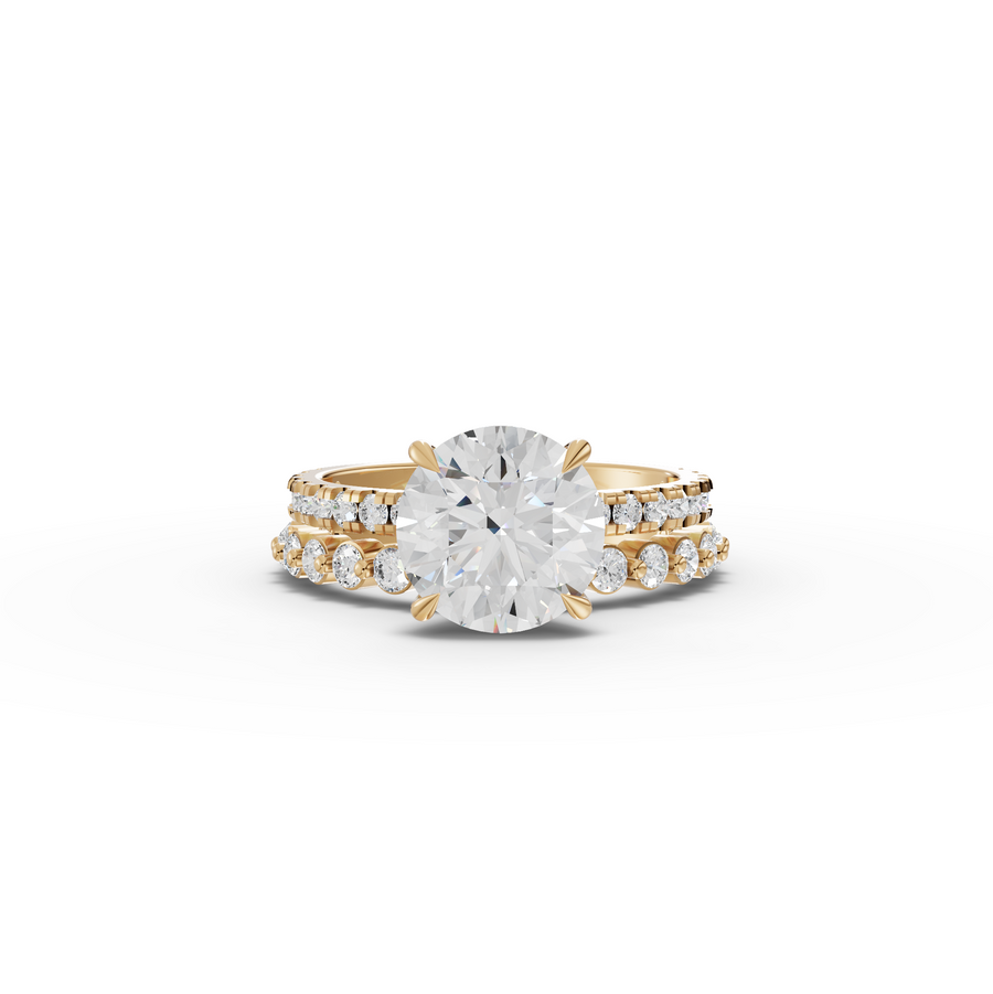 3.38 Ct Round Solitaire Lab Grown Diamond Ring Set