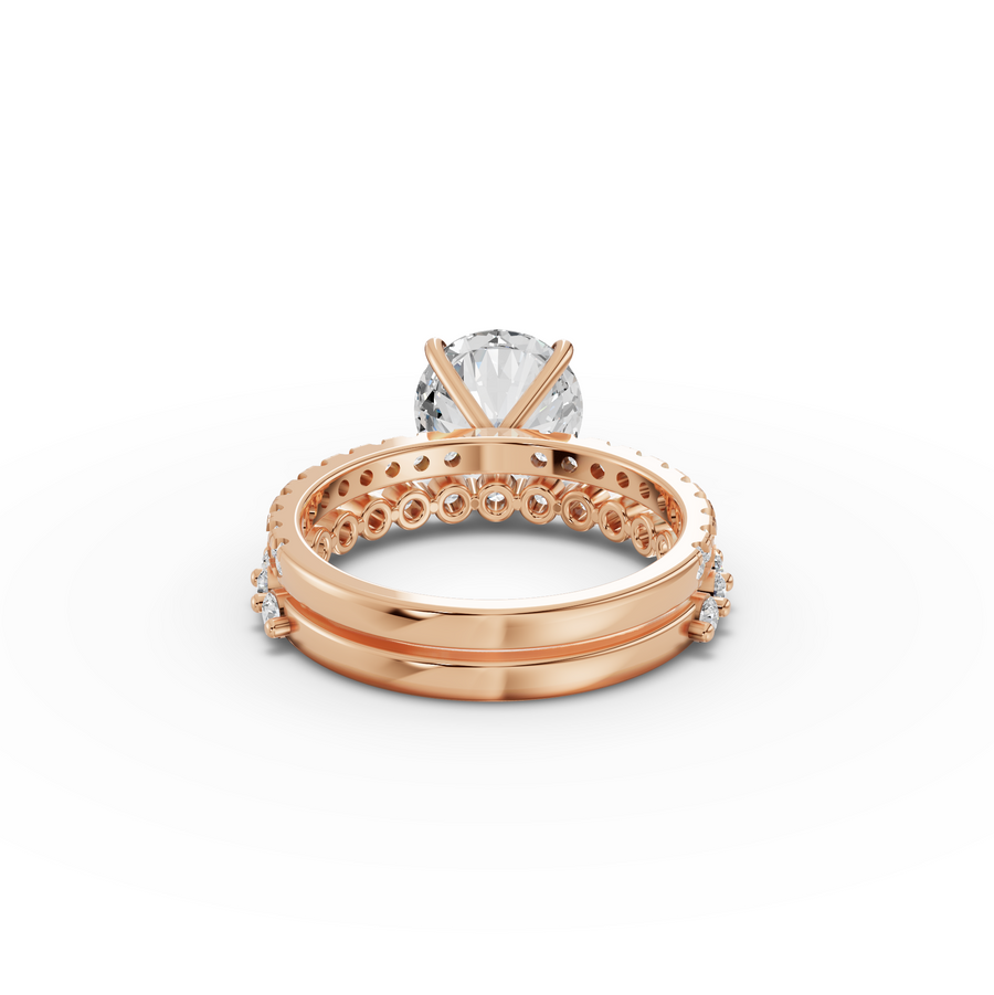 3.38 Ct Round Solitaire Lab Grown Diamond Ring Set