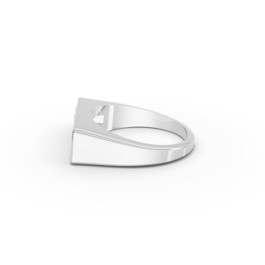 0.8 Ct Emerald Signet Lab Grown Diamond Ring