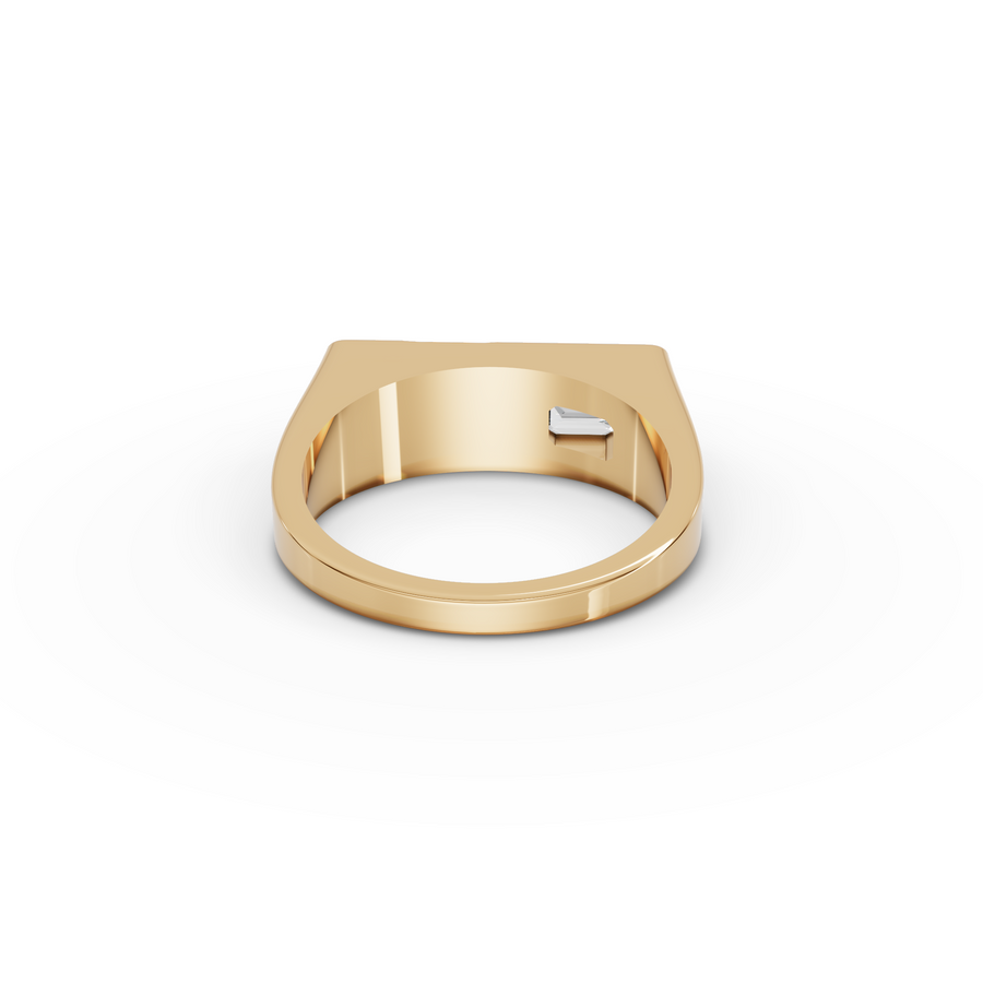 0.8 Ct Emerald Signet Lab Grown Diamond Ring