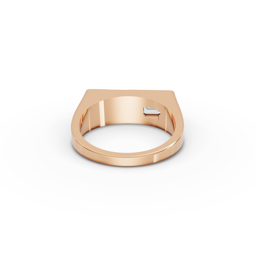 0.8 Ct Emerald Signet Lab Grown Diamond Ring