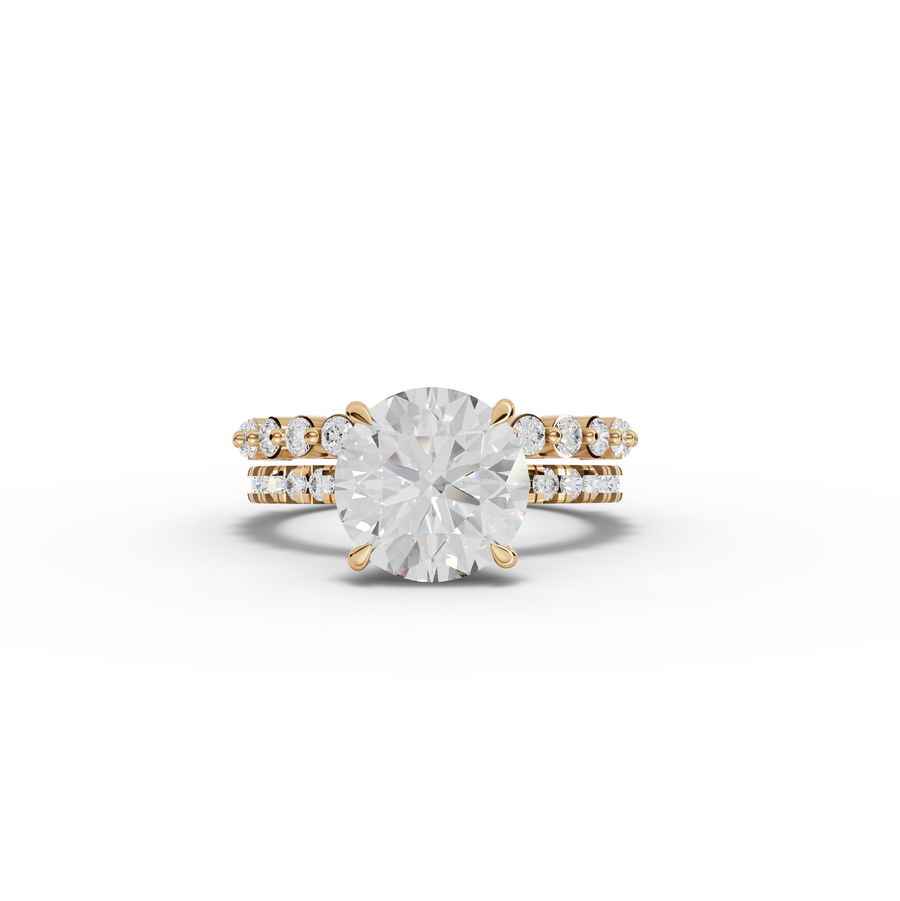 3.88 Ct Round Solitaire Lab Grown Diamond Ring Set