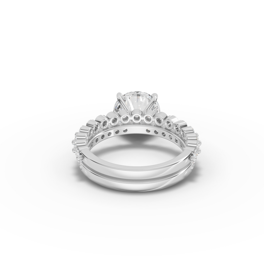3.88 Ct Round Solitaire Lab Grown Diamond Ring Set