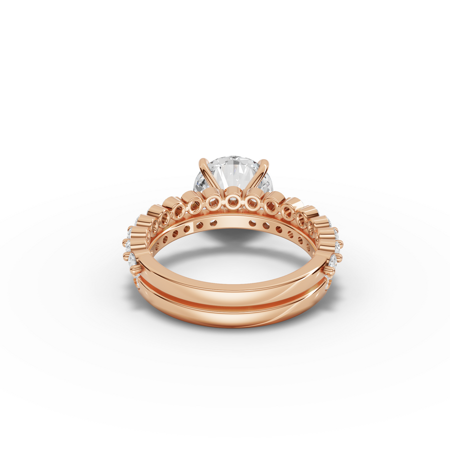 3.88 Ct Round Solitaire Lab Grown Diamond Ring Set