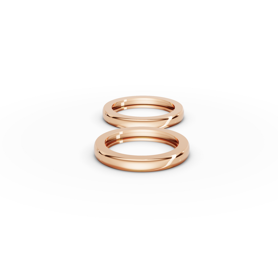 0.06 Ct Round Bezal Set Couple Band - new