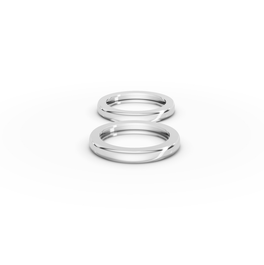 0.06 Ct Round Bezal Set Couple Band - new