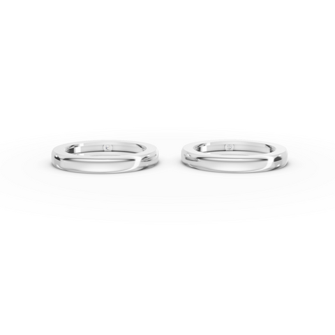 0.06 Ct Round Bezal Set Couple Band - new