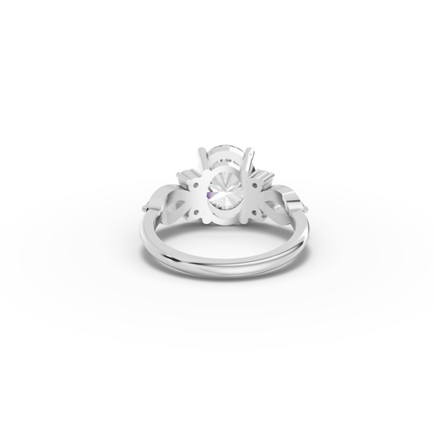 2.30 Ct Oval Solitaire With Side Stone Engagement Ring