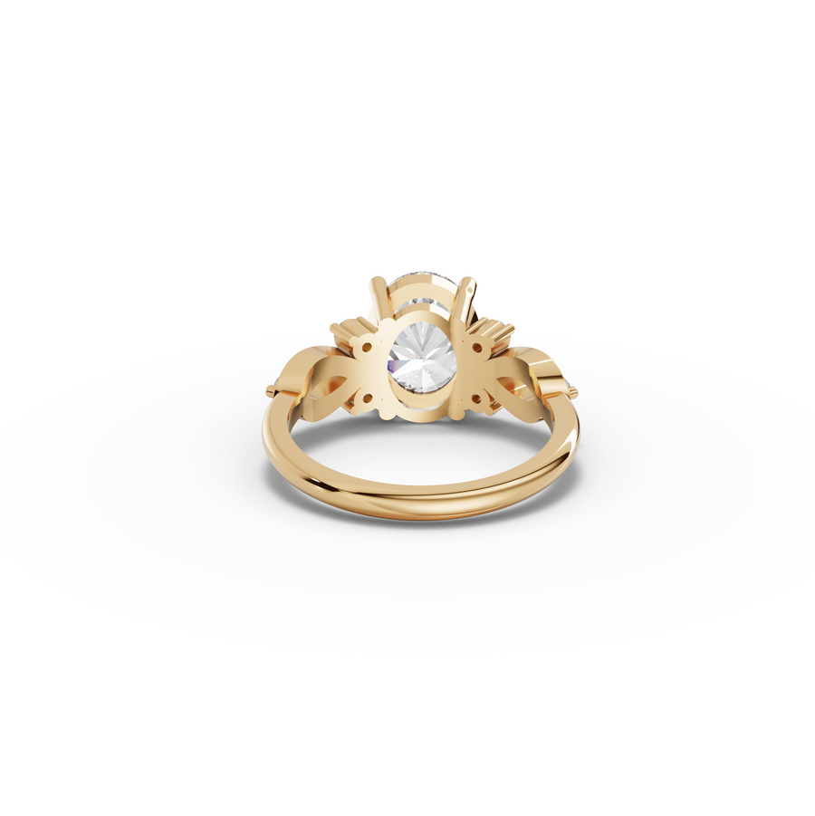 2.30 Ct Oval Solitaire With Side Stone Engagement Ring