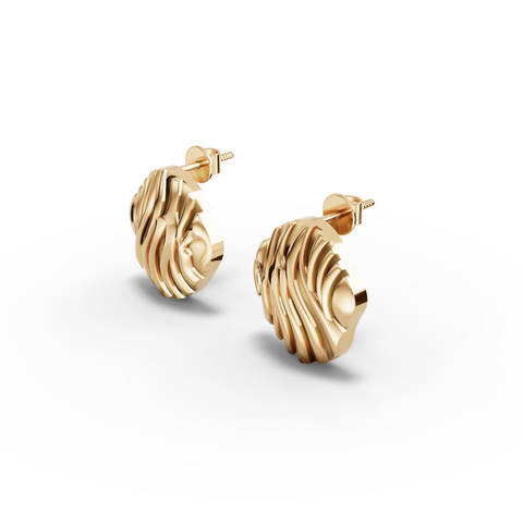 Organic Wave Stud Earrings